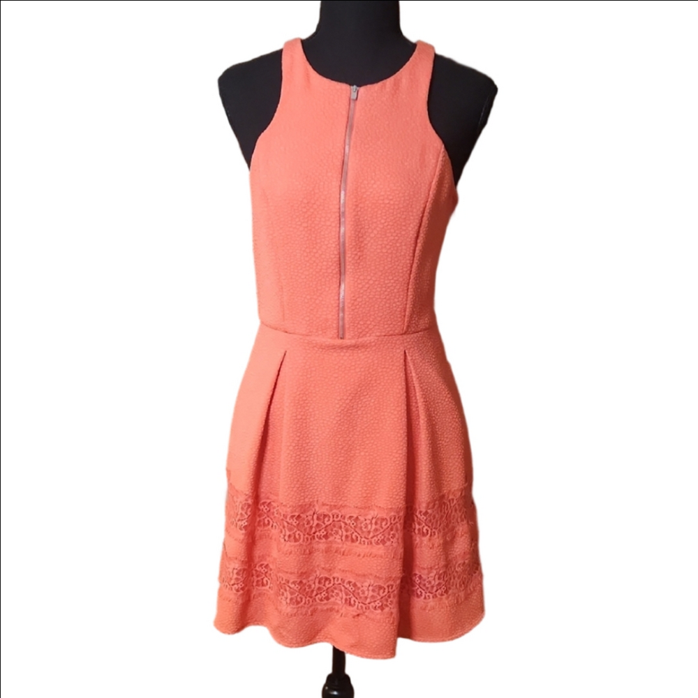 Express Coral Textured Mini Dress, Size 6